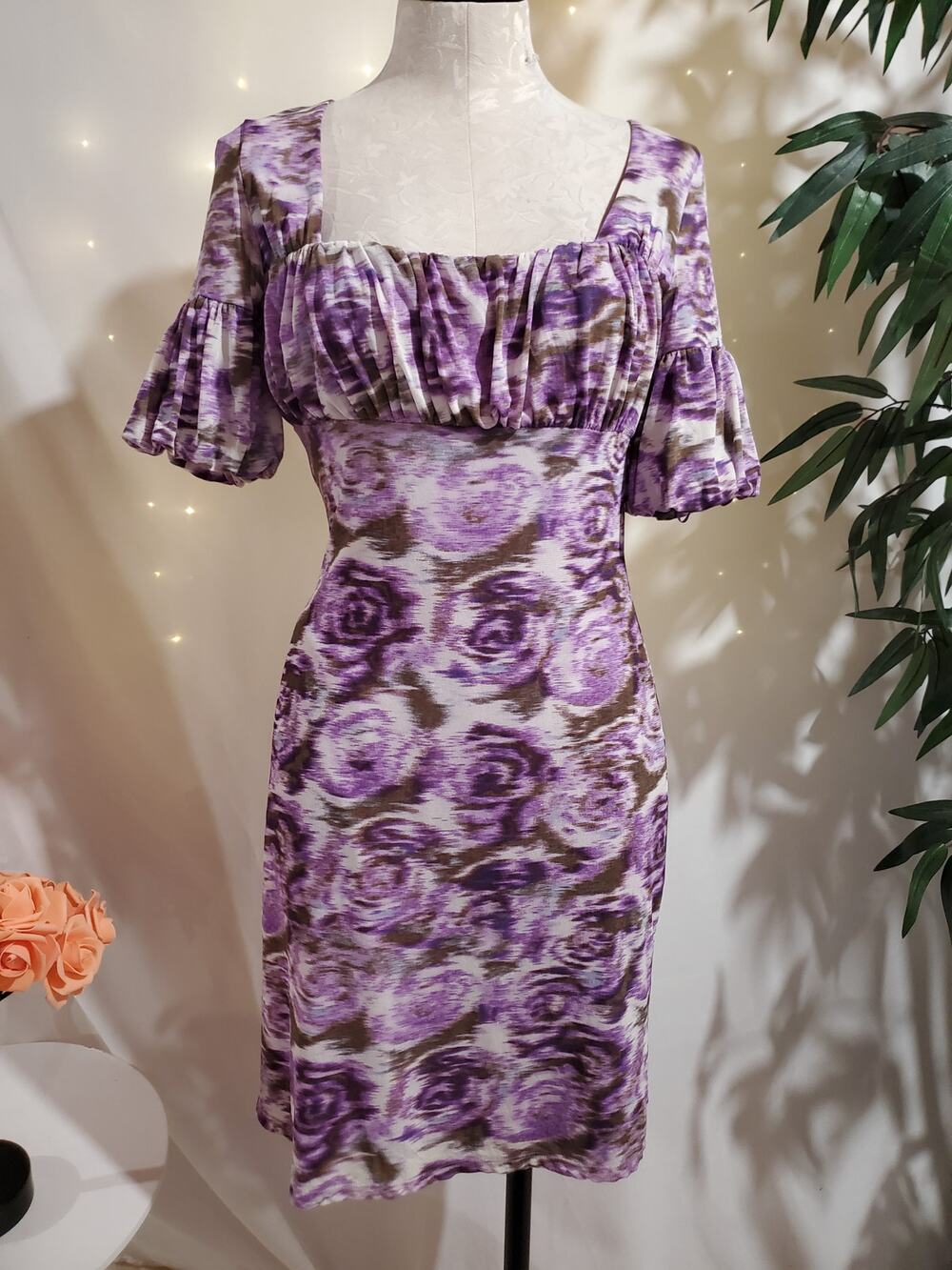 Vtg INC International Concepts Y2K Mesh Milkmaid Babydoll Dress S Fairy Grunge